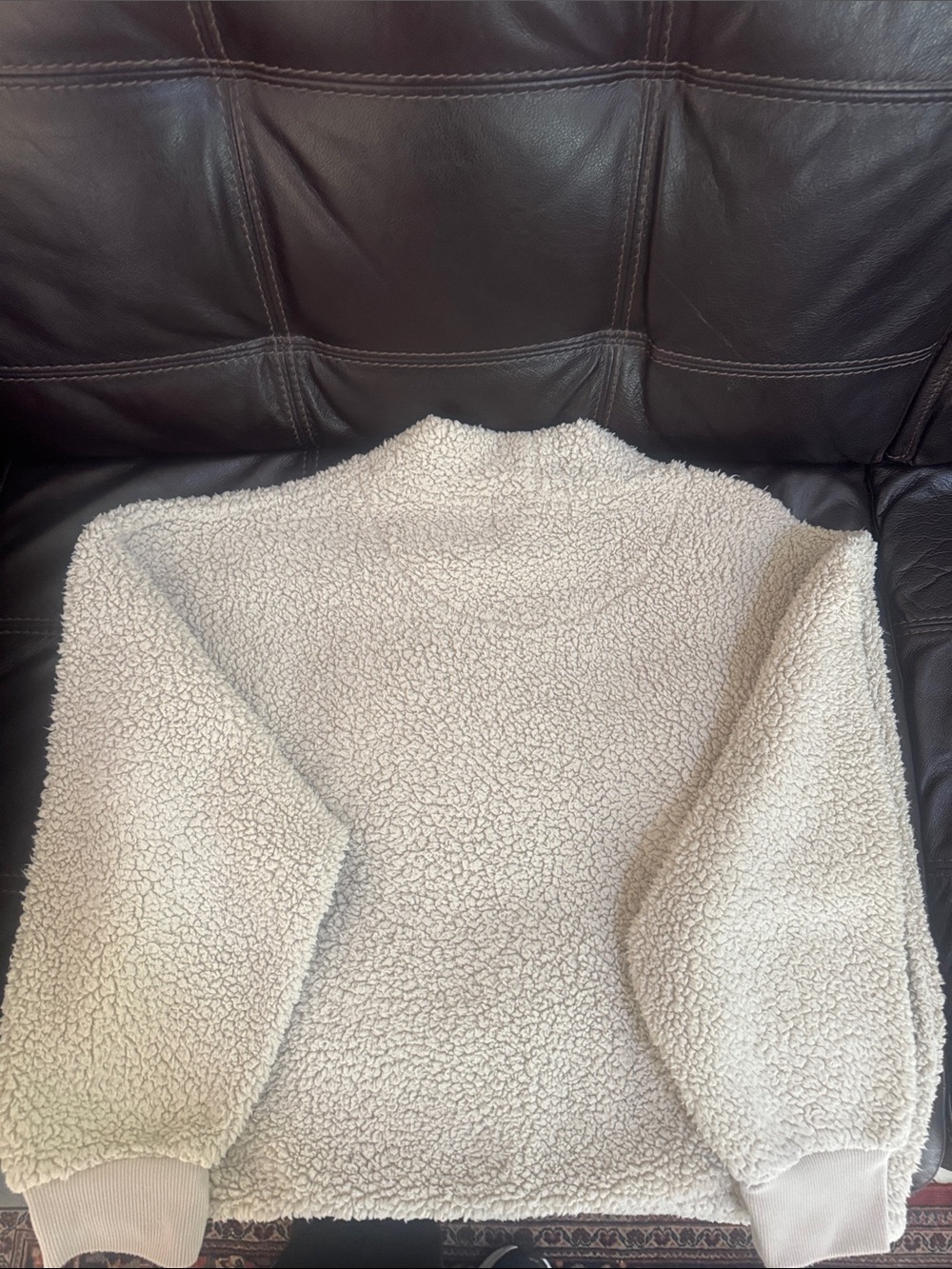 Hippie Rose XL Cream Sherpa Teddy Fleece Hooded Pullover - Picture 4 of 4